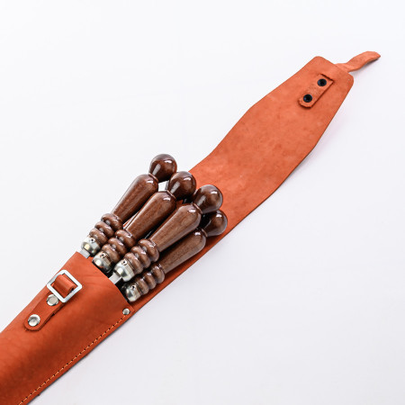 A set of skewers 670*12*3 mm in an orange leather case в Москве
