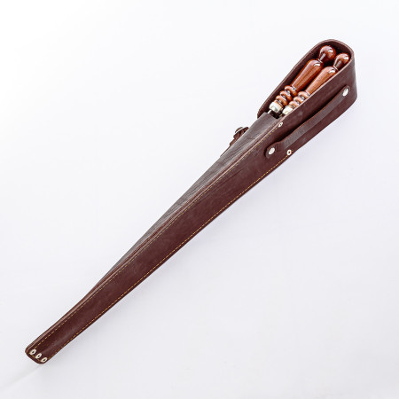 A set of skewers 670*12*3 mm in brown leather case в Москве