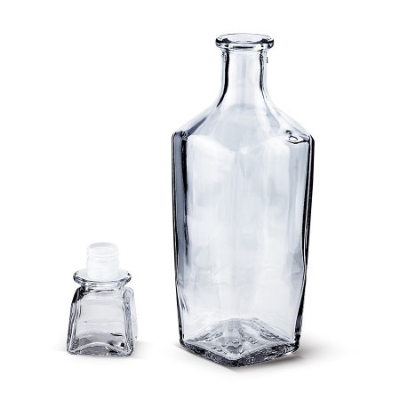 Бутылка (штоф) "Элегант" стеклянная 0,5 литра с пробкой  в Москве